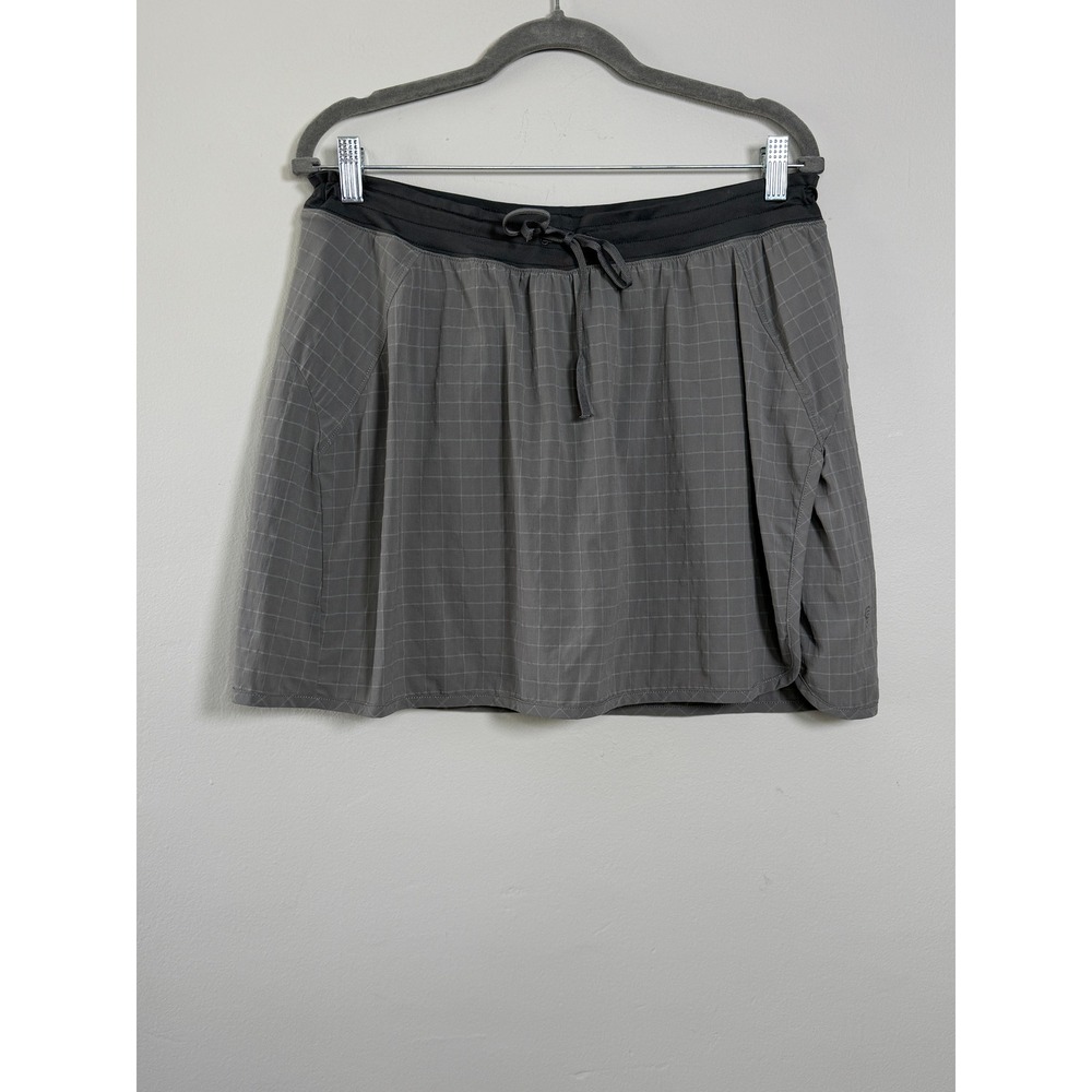 Mountain Hardwear Skort Womens XL Gray Grid Pattern Gorpcore Athletic Hiking